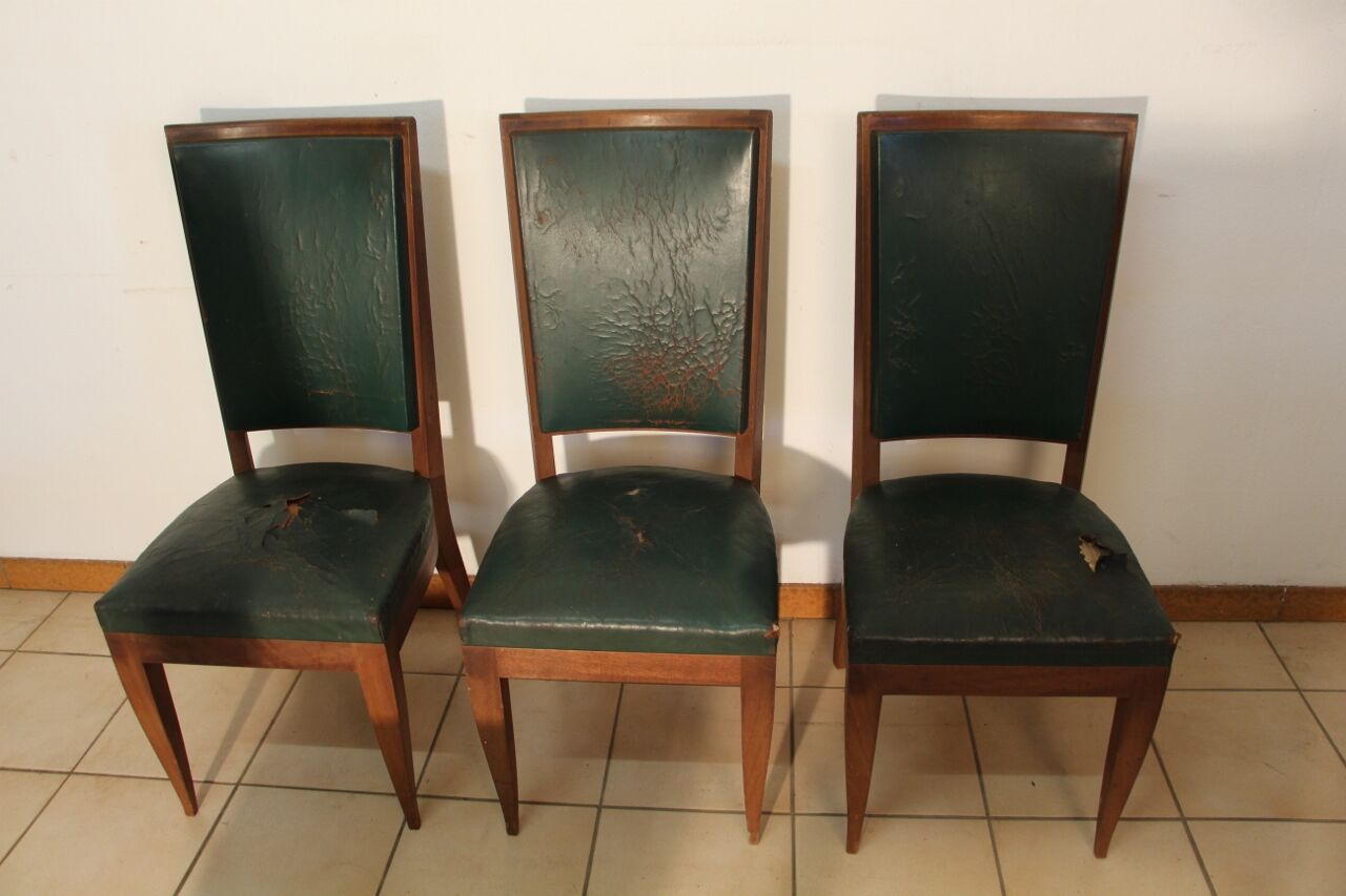 Set of 6 Art deco chairs in mahogany