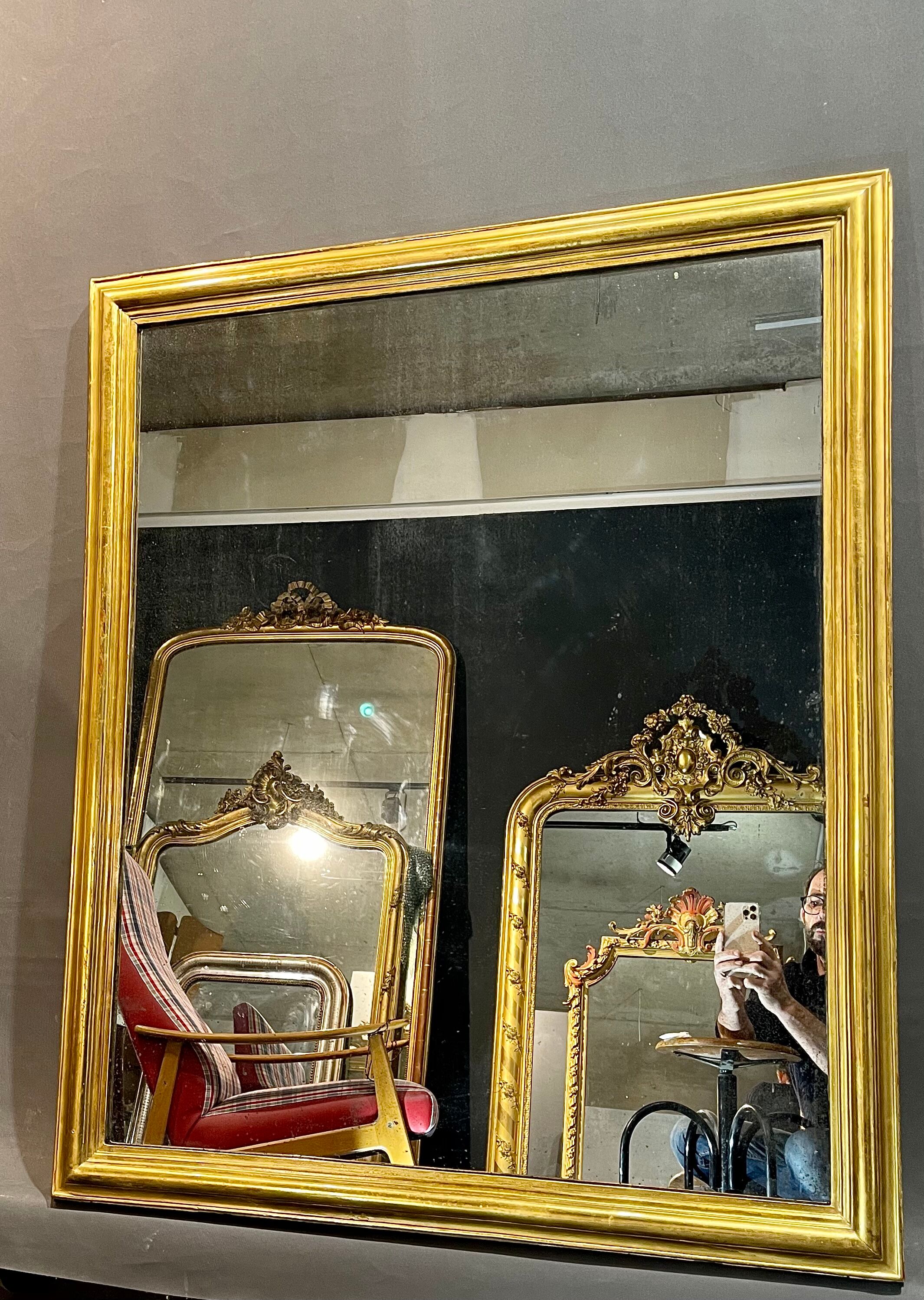 Mirror 119x98 period louis philippe 1840 gold leaf gilding