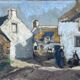 Old HST painting "Cadouarne near Séné" Brittany Morbihan signed éc Pont