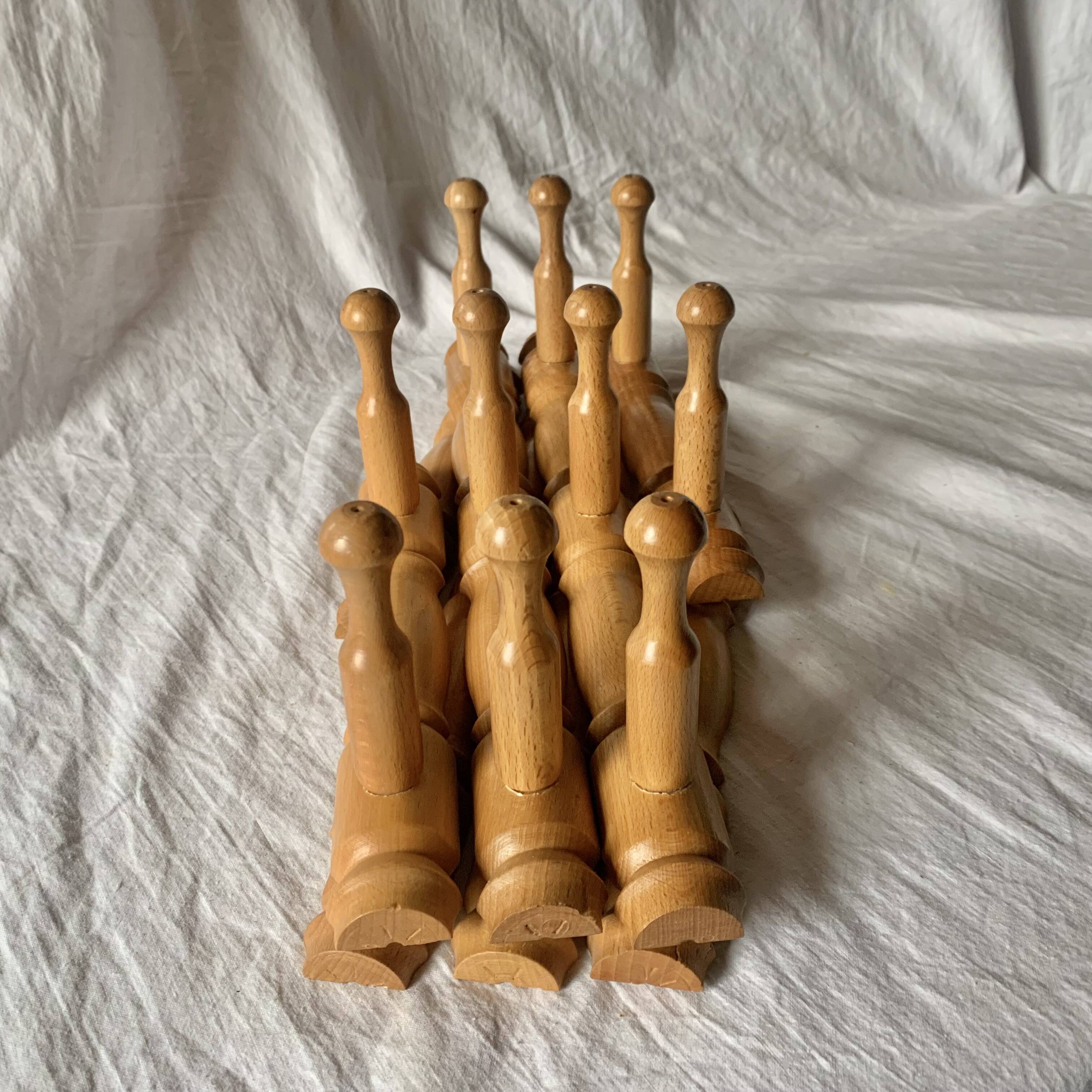 Vintage wooden accordion coat rack