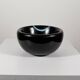 Vase en marbre noir belge avec incrustation de pierre turquoise