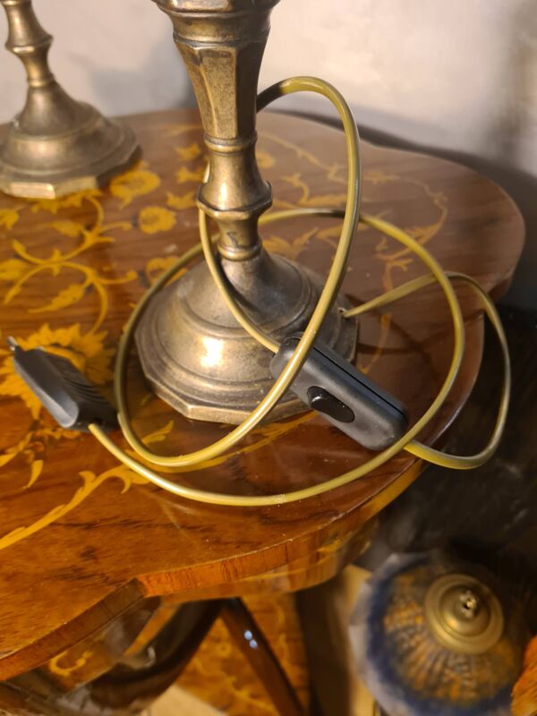 Paire de lampes de chevet Art déco en laiton et pâte de verre jaune, 1930