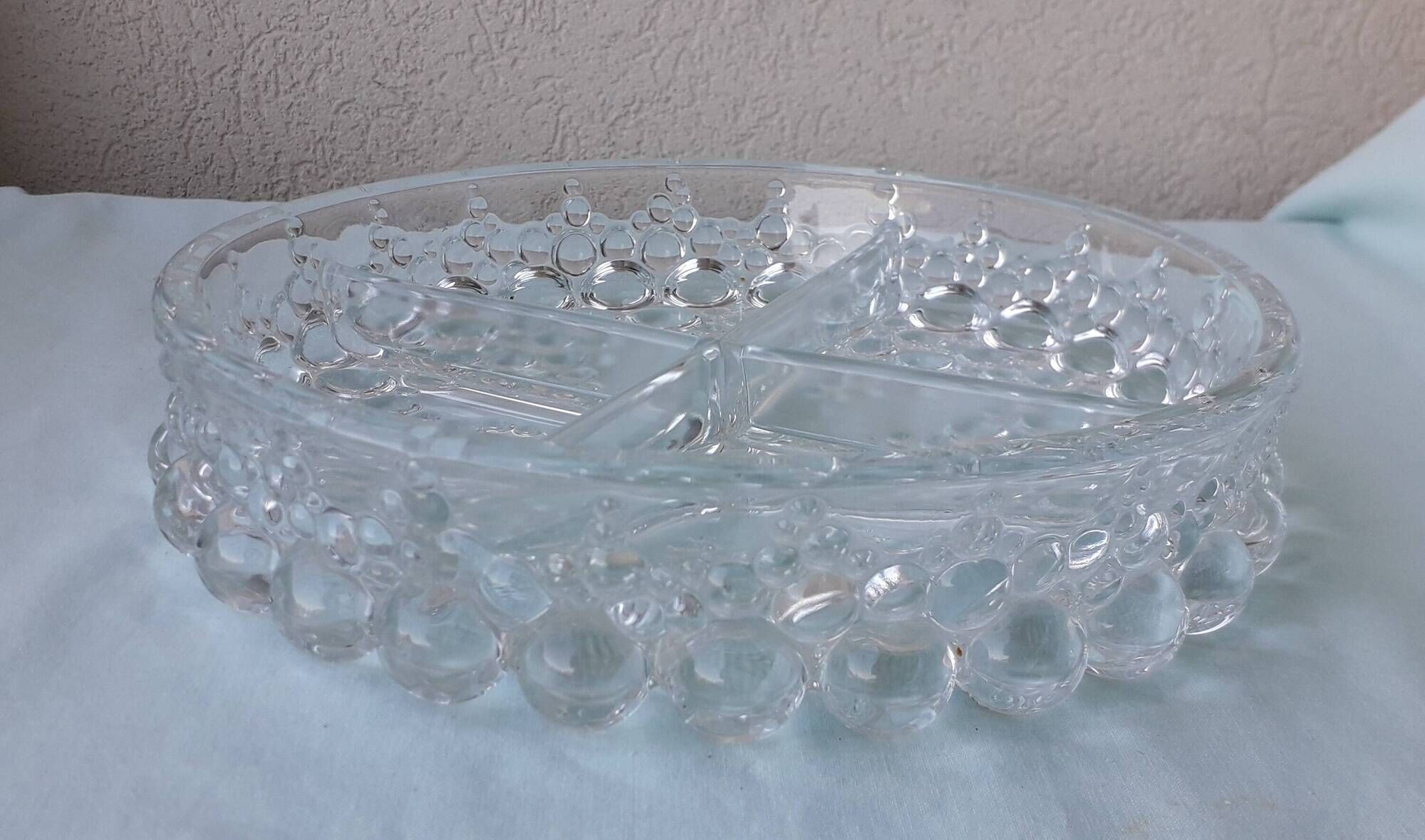 Glass dish with 4 compartments