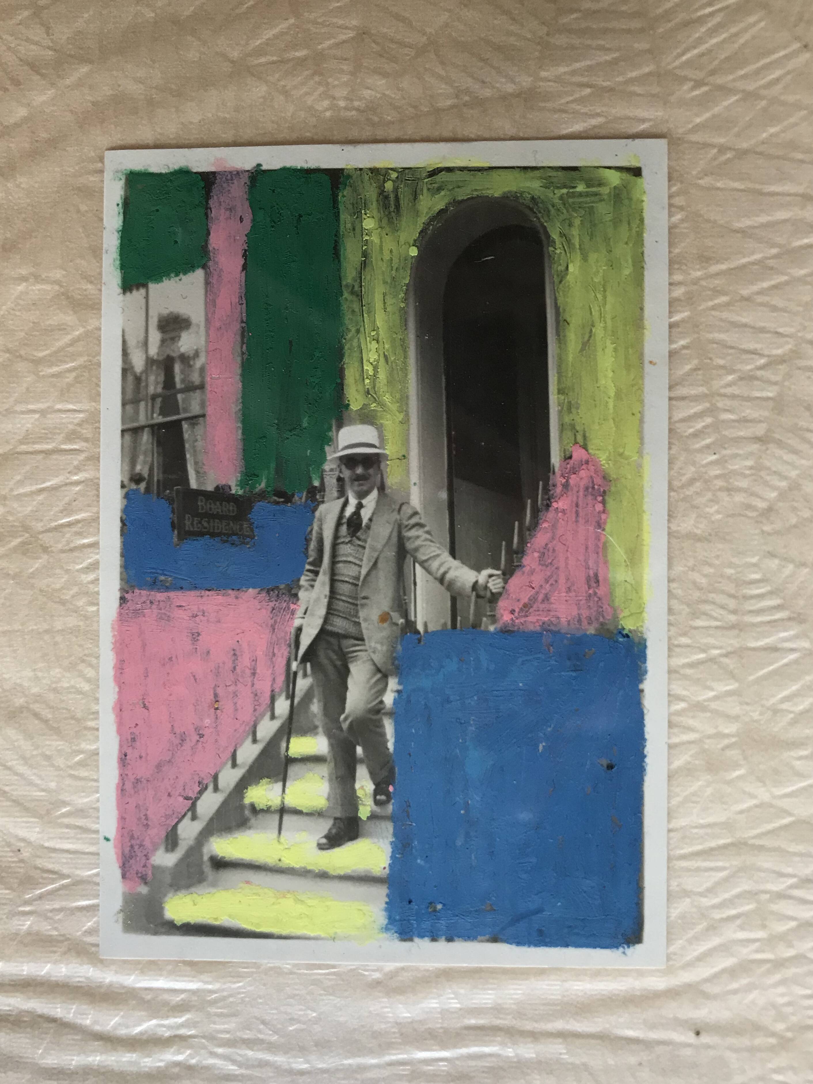 Bold pastels in old photo - Cornwall 1920