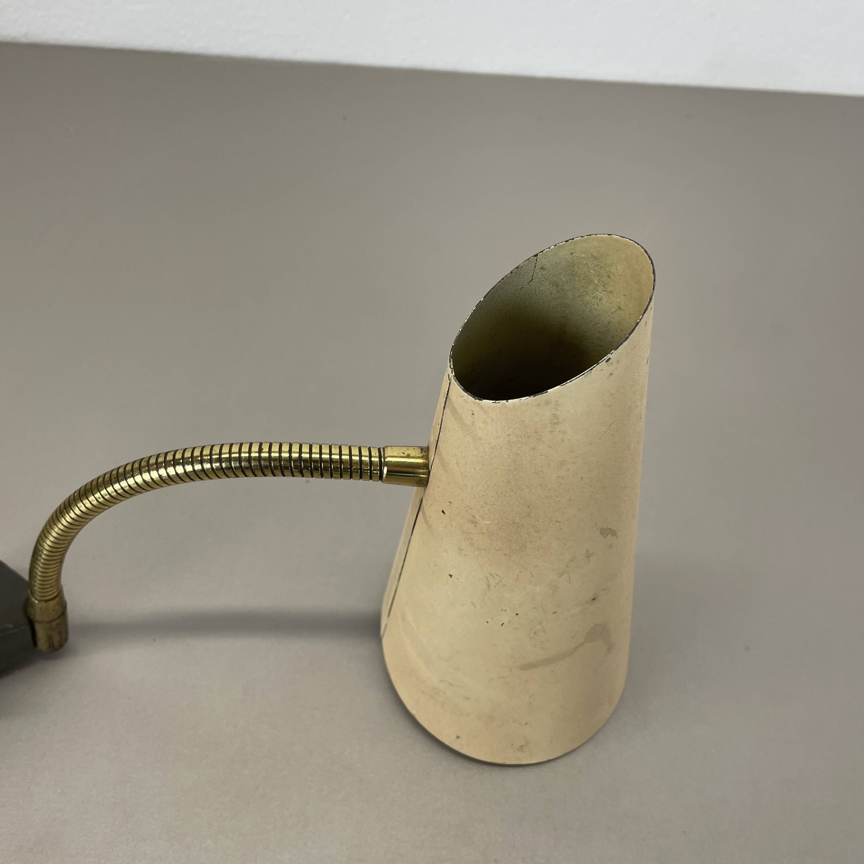 Rare adjustable diabolo brass stilnovo style wall ceiling light, italy 1950