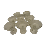 Elegant set of 8 Baccarat champagne cups