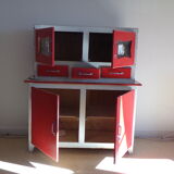 Red and white wooden buffet