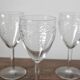 8 vintage-style engraved crystal red wine glasses