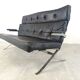 Vintage black leather and chrome sofa, 1970s