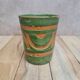 Art Deco vase / goblet by Satre & Vallin "nillavertas" in green and ochre glazed ceramic.