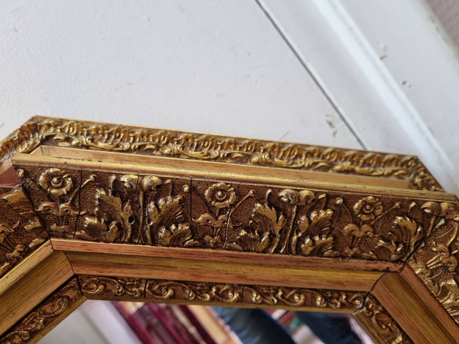 Golden wooden mirror 85X62cm