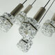 1960s mid century PENDANT LIGHT 5-light cascading lamp faceted glass and chrome