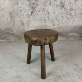 Vintage wooden tripod stool.