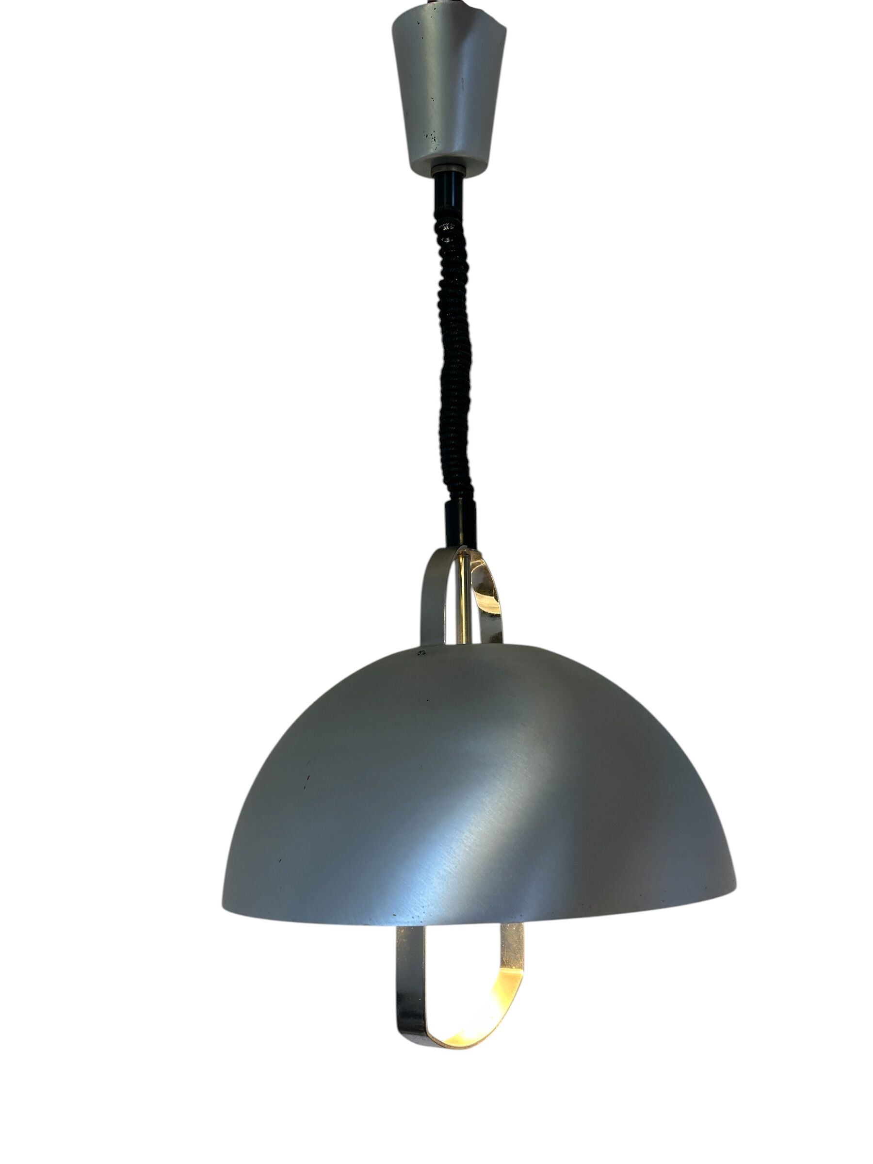 brushed metal chandelier up and down 1970