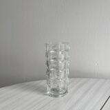 Small thick glass vase, triangular design