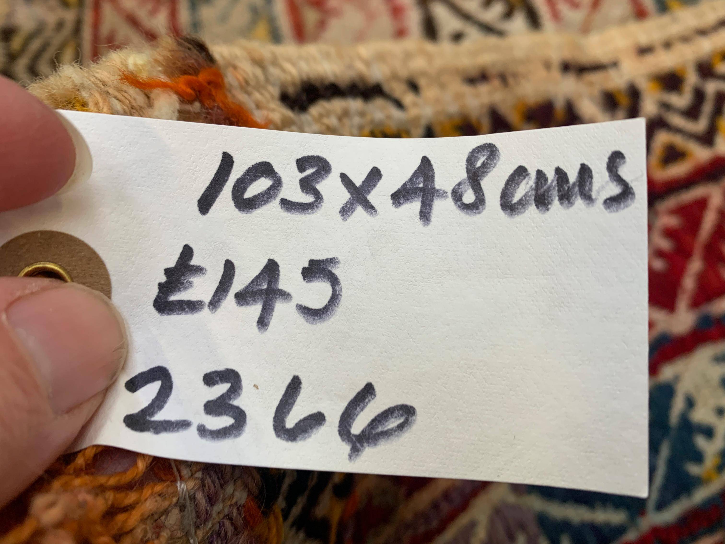 Vintage turc Mini Kilim 103x48 cm laine petit Kelim Runner, shabby Chic