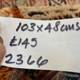 Vintage Turkish Mini Kilim 103x48 cm Wool Small Kelim Runner, shabby Chic