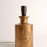 Gold Glazed Ceramic Table Lamp by Bitossi for Bergboms, 1970's