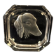 Cendrier en cristal de sevres tête de teckel