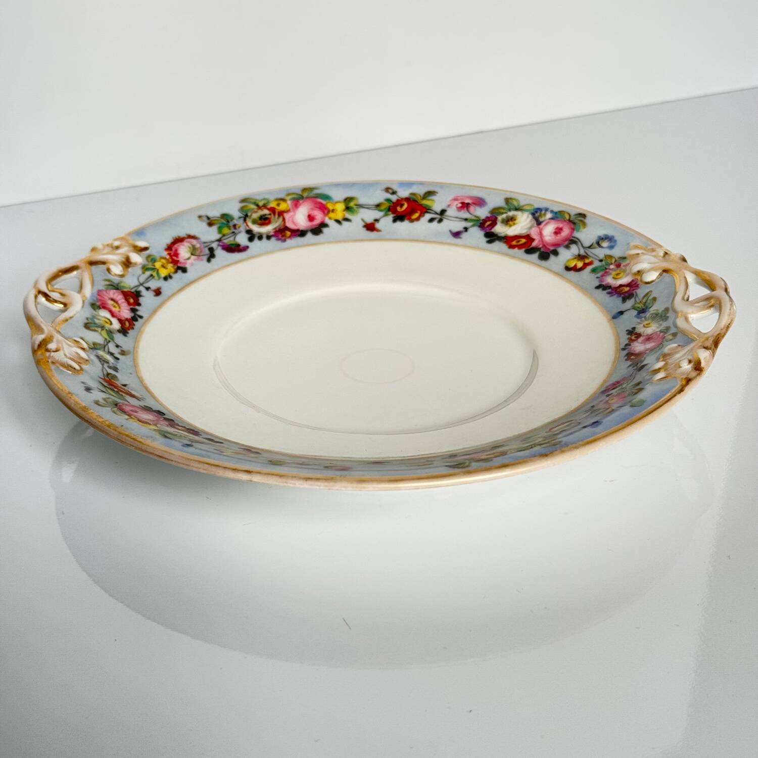 Hand-painted porcelain cake plate | Old Paris