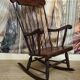 Antique wooden rocking chair – Windsor style – 20th century