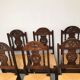 Ensemble de 6 chaise paille et bois tourné vintage