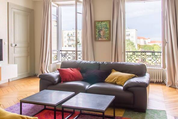 Roche Bobois 220 cm 3-seater leather sofa in very good condition, anthracite grey