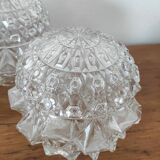 Vintage Chiseled Glass Globes Set
