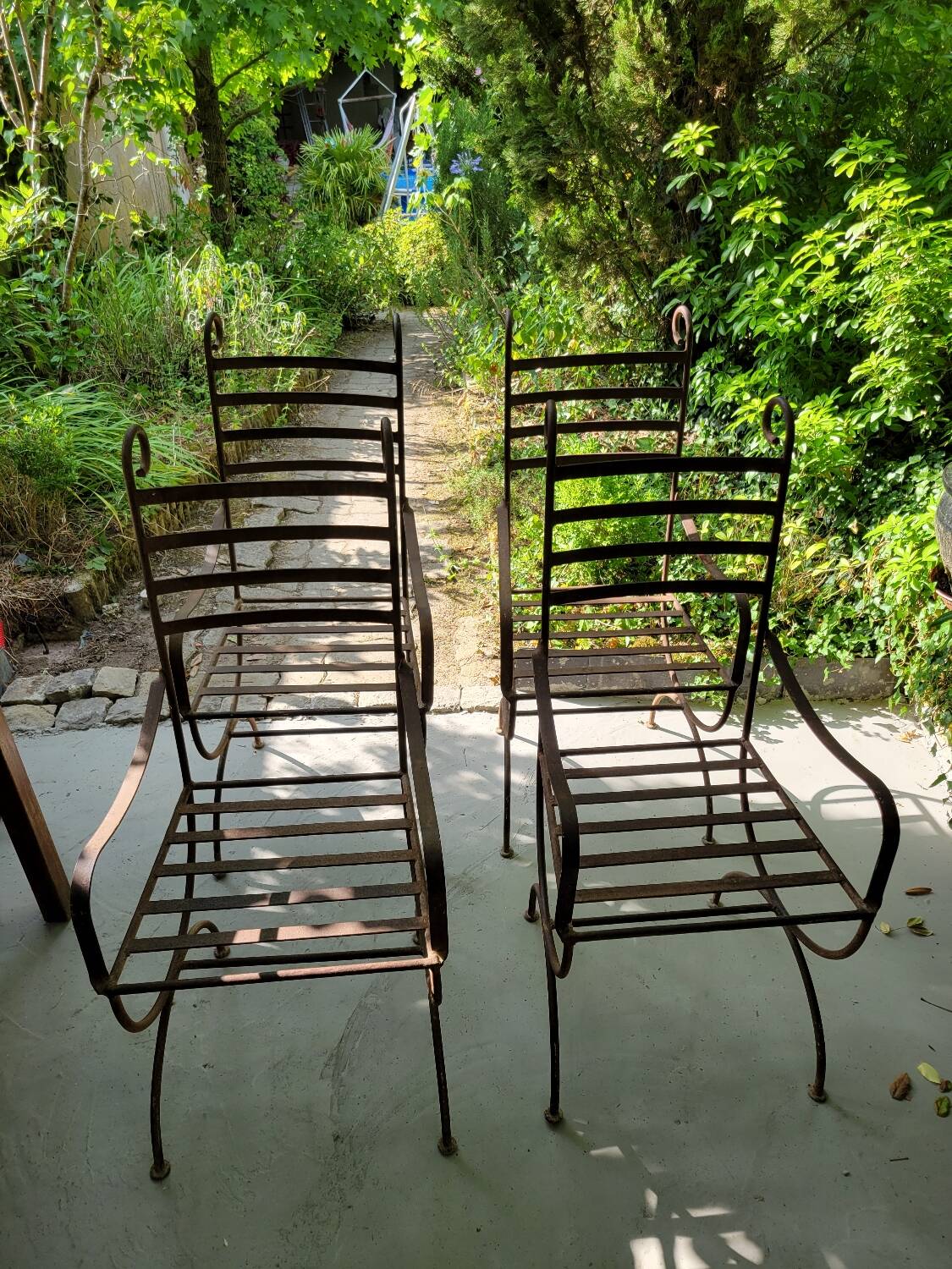 4 fauteuils en fer forgé