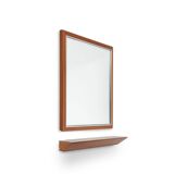 Mid-century teak mirror with shelve by De Coene, Belgium ca. 1960