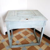 Old box desk, blue lasure
