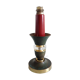Brass lamp foot and art deco style wood