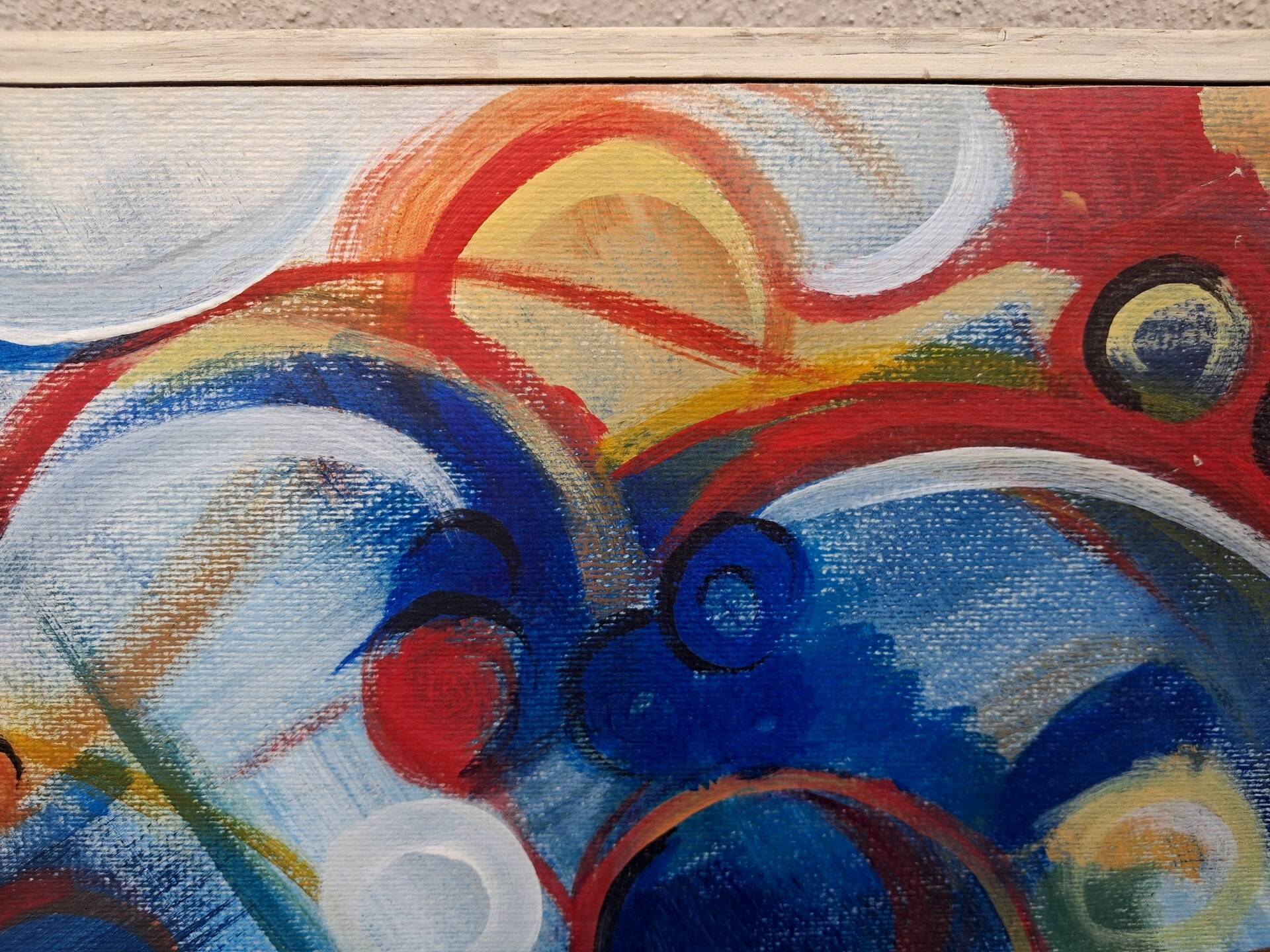 Abstract painting signed by André Meunier, modernist, design.
