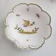 3 small signed Moustiers decorated plates with lace