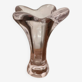 Petit vase corolle en cristal de vannes période art-deco - h 18,5 cm