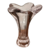 Small corolla vase in crystal from Vannes art-deco period - h 18.5 cm