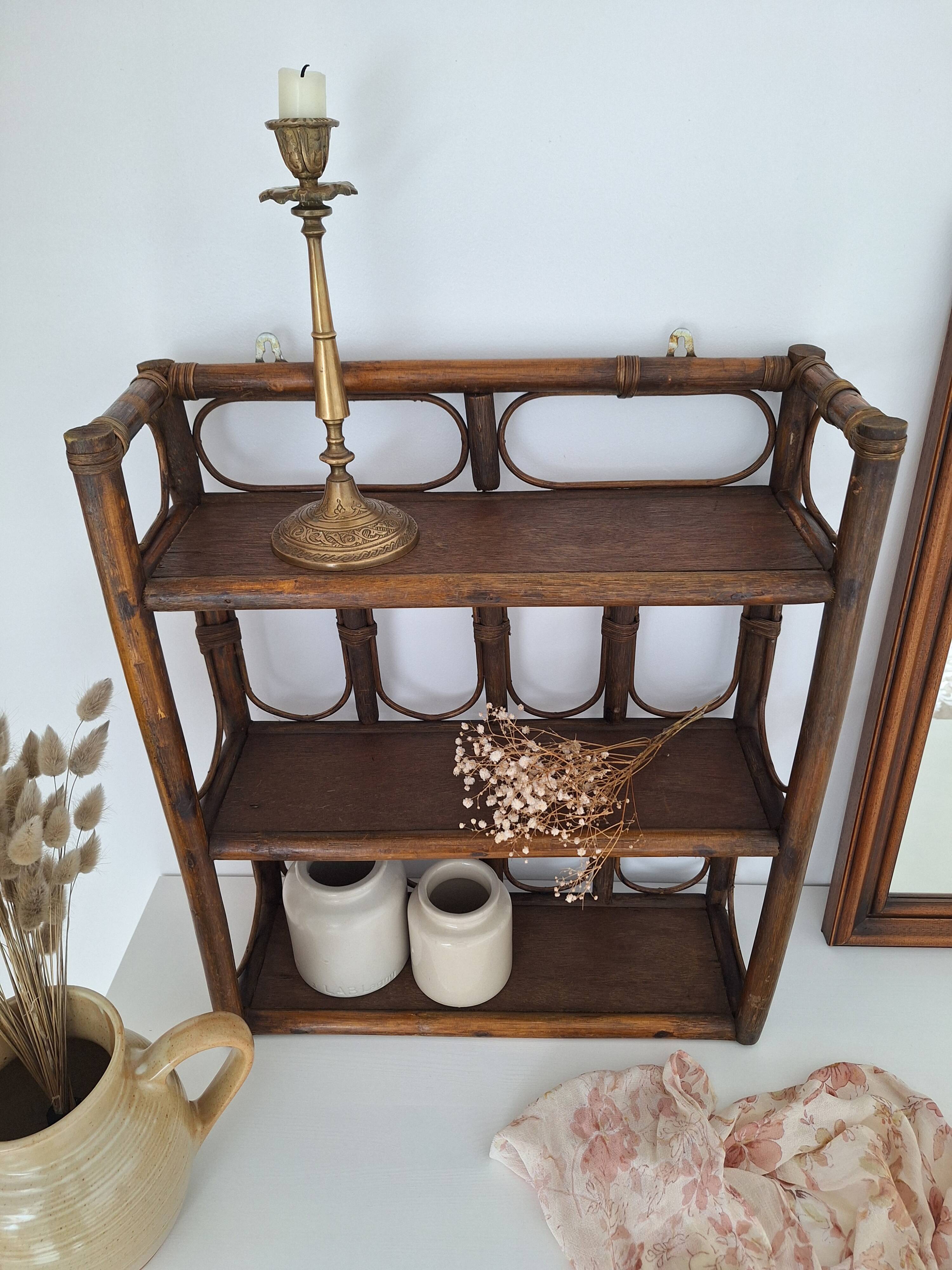 Vintage rattan shelf