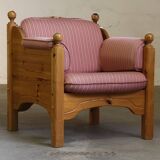 Vintage mid-century Danish pine lounge chair, 1970s