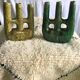 Enamelled terracotta candle holder