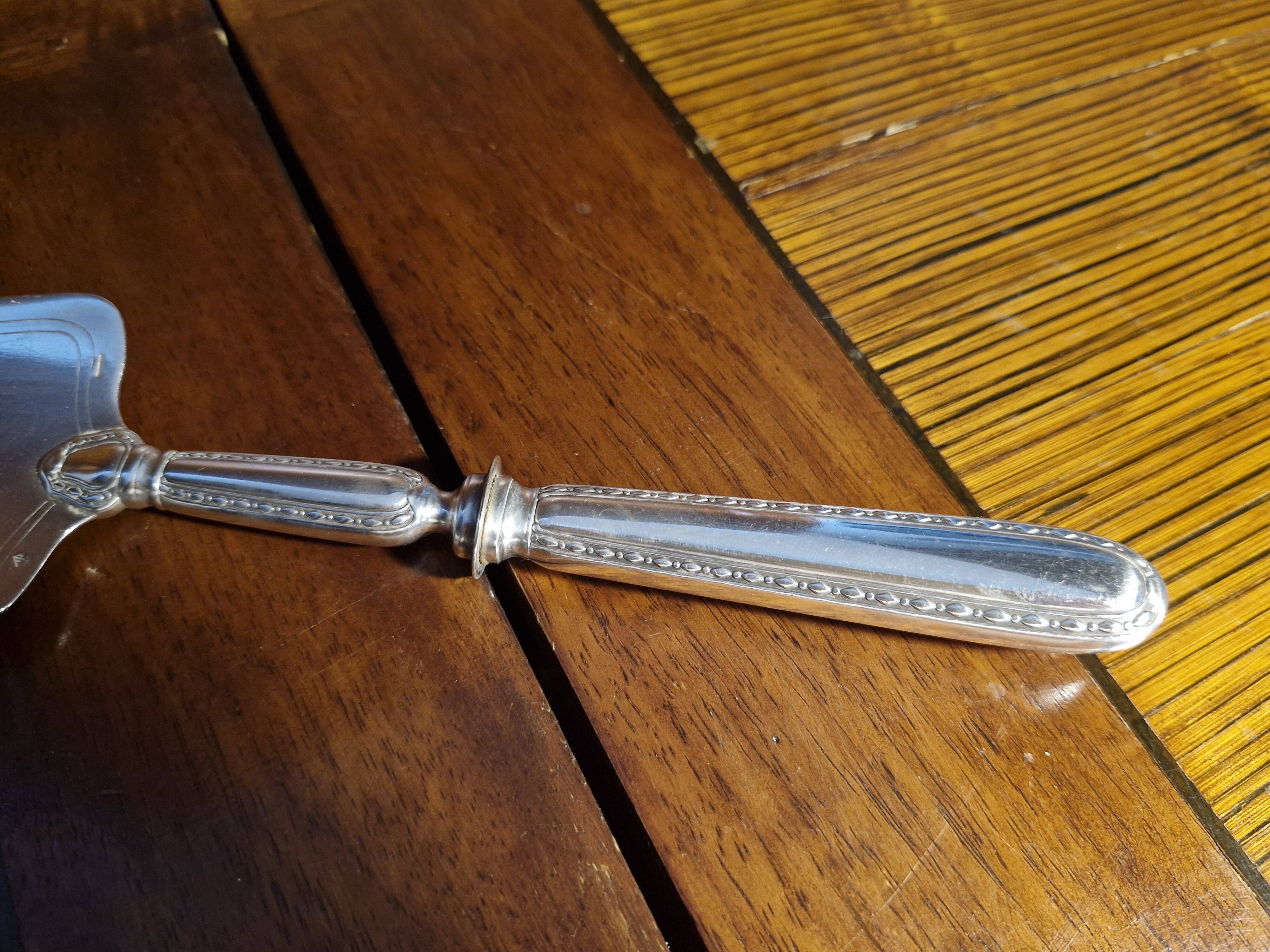 Old silver plated metal pie/cake server - Argental 2 hallmarks