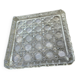 Antique molded glass trivet – geometric pattern – Art Deco