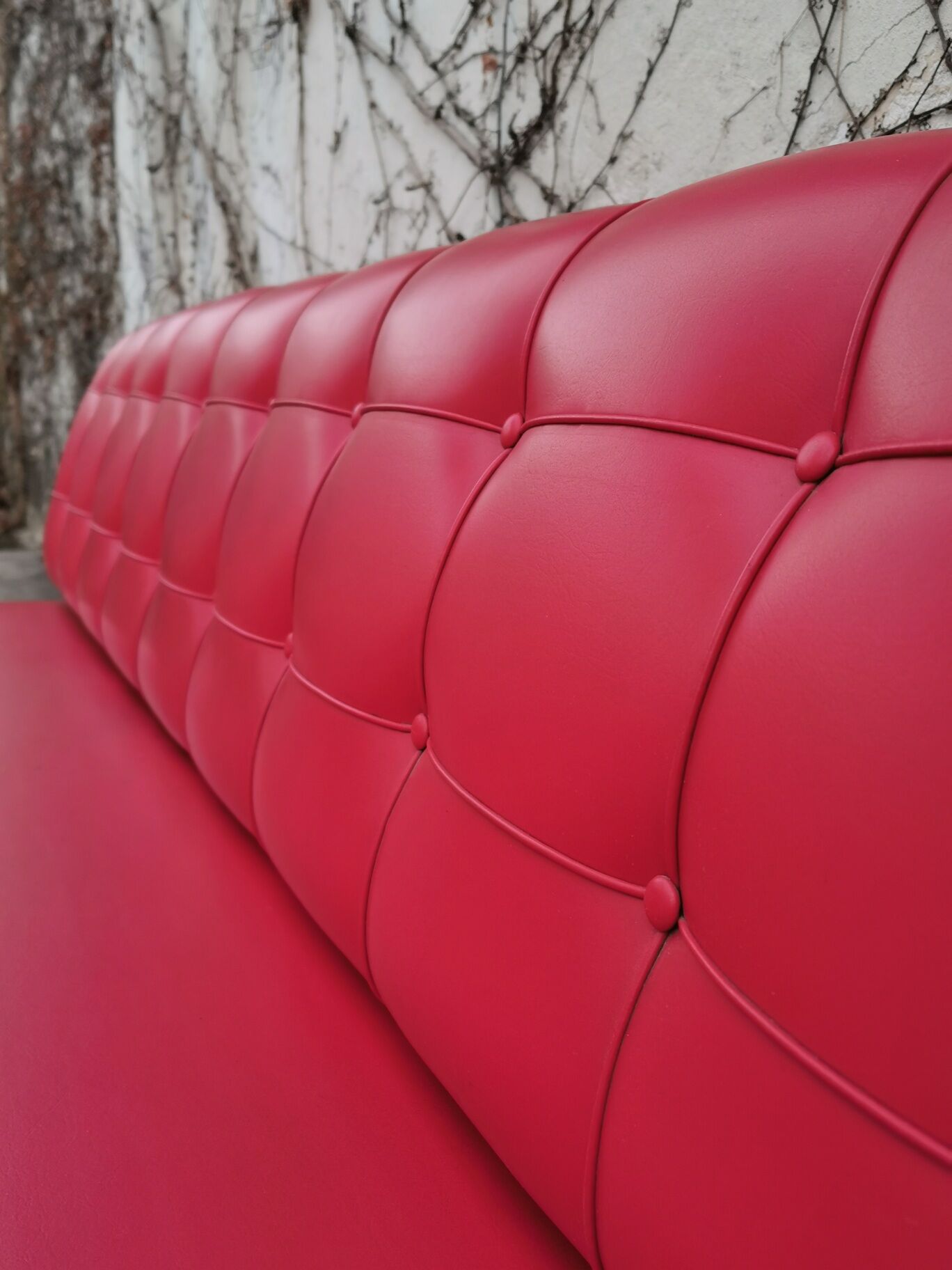 Red leatherette sofa, 1970s