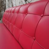 Red leatherette sofa, 1970s