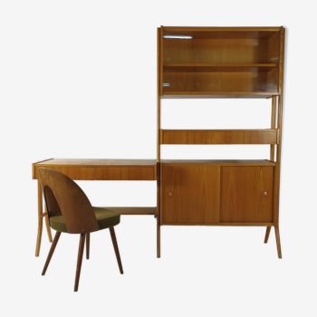 Vintage desk, bookcase & chair by František Jirák, 1970s Set of 3