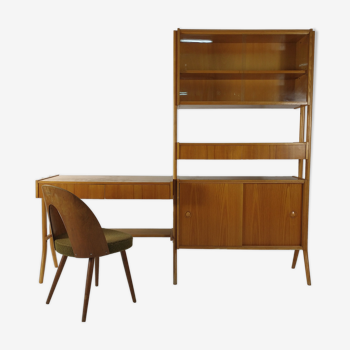 Bureau, bibliothèque & chaise par František Jirák, 1970 Set de 3