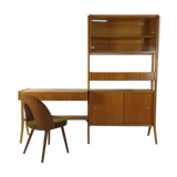 Vintage desk, bookcase & chair by František Jirák, 1970s Set of 3