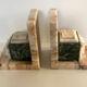 Pair of Art Deco marble book clamts