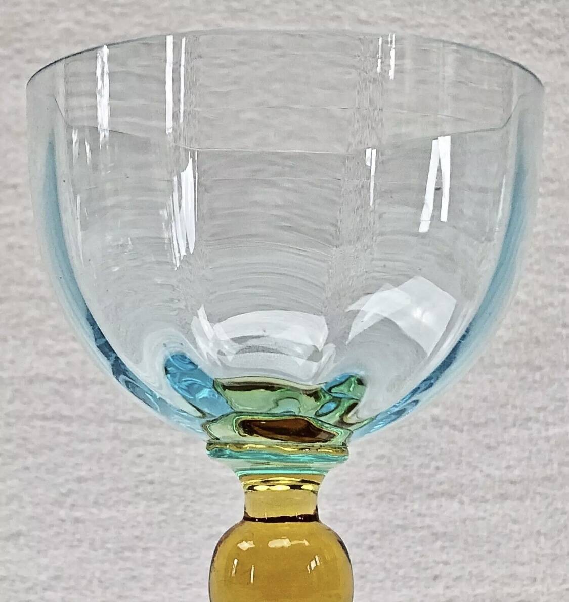 4 old two-tone George Sand wine glasses
