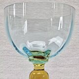 4 old two-tone George Sand wine glasses