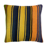 Vintage turkish kilim cushion cover, 60x60 cm